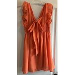 NWT Colesta Orange Dress Ruffle Large Open Back With Tie Stunning Photo 1