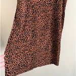 Vintage 90’s animal print sleeveless sheath dress career chic retro Brown Size 14 Photo 6