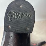 CowboyPro 8.5 Women's Leather Inlay Cutout Western Boots Black Photo 3