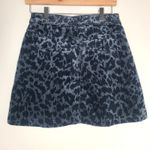 Pilcro Anthropologie  Cord Mini Animal Print Skirt Womens 8 Corduroy Gray Black Photo 2