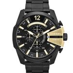 Diesel  Mega Chief 26mm Stainless Steel Black Gold Men's Watch analog NWT Photo 1