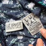 Liz Baker  Essentials Blue Green Floral Midi Skirt Medium Casual Vintage Photo 2