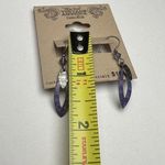 Nine West Vintage America Purple & Silver Tone Dangle Drop Pierced Earrings NWT Photo 1