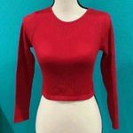ZARA  stretchy red long sleeve cropped top in size medium/large Photo 0