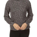 Beach Lunch Lounge Tanya Animal Print‎ Pullover Mock Neck Long Sleeve Size M Photo 0
