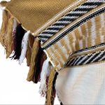 Boutique poncho style striped sweater with fringe Tan Size undefined Photo 4
