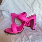 Schutz ‎ Deri Heel Sandal Vibrant Bright Pink Leather Size 7.5 Party Bachelorette Photo 9