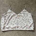 Tan and black flower cropped tank top size medium Photo 0