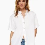 Aritzia White Short Sleeve Denim Forum  Top Photo 0
