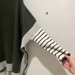 LIE IN OLIVE FIELDS STRIPED OVERSIZE KNIT CAPE SWEATER White Size L Photo 6