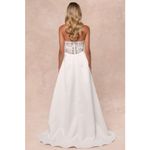 Lulus NWT Eternal Gratitude White Floral Embroidered Strapless Maxi Dress Sz S Photo 3