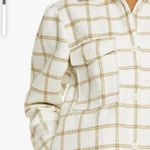 Treasure & Bond NWT$129 Womens Plaid Puff Sleeve Shirt Jacket Ivory Carsonpane M Photo 2