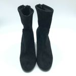 Therapy Womens Ankle Boots Block Heel Faux Suede Zipper Black Size 7 Photo 1