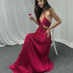 ZARA  dress maxi boho pleated satin flowy summer vacation wedding evening Photo 12