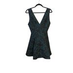 Alice + Olivia Malory Paisley Party Dress Front & Back V-Neck Fit & Flare Size 2 Photo 1