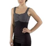 Lululemon | Aria Tank II Black Striped Tank Top Size 6 Bra Pads Removed Photo 0