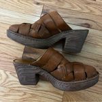 Born Pollina Platform Mules Clogs Brown Woven Leather Size 10 Photo 8
