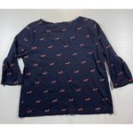 Croft & Barrow  Blue 3/4 Sleeve‎ Dachshund Dog Print Casual Cotton Shirt XL Photo 4