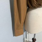 ZARA  Women Brown Long Sleeves Poplin Collared Pleated Casual Cotton Shirt Sz L Photo 8