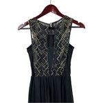 Weissman Elite Geometric Lace Dress Black Gold Metallic Dance Costume Adult ‎ MA Photo 3