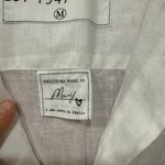 Frank & Eileen  100% Linen White Button Down Blouse Tunic Long Sleeve Shirt Med. Photo 2