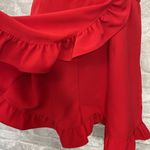 Likely Red Vivianna Asymmetrical Ruffle Single Strap Romper Photo 2