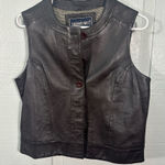 Saguaro West Black Leather Vest Size Medium EUC Photo 0