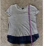 EXPRESS Navy & White Striped High-Low Hem T-Shirt | Size Small Photo 5