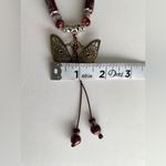 Retro Hollow‎ Copper Butterfly Pendant With Ceramic Beads Necklace Ethnic Style Photo 11