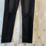 American Eagle Black Distressed Mom Straight Jeans Long Comfort Stretch 0 Photo 2
