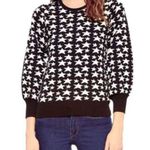 Parker Black and Silver Star Crewneck Long Sleeve Sweater Size Medium Photo 3