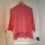 Studio Works  Cardigan Shrug with lace & 3/4 sleeves Color Salmon Pink Size L Photo 1