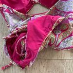 Anthropologie  Claudia Cut Out Halter  One Piece Pink Paisley Swimsuit Small Photo 9