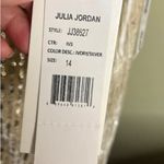 Julia Jordan  Women's Ivory Sequin Fit & Flare Velvet Sheath Dress Size 14 Photo 12