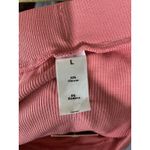 Halara  Ribbed Knit Solid Ruched Drawstring Split Bodycon Midi Skirt Sz‎ L Pink Photo 2