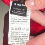 SheIn Red Velvet Bodycon Dress Long Sleeve Ruched V-Neck Holiday Party Size L Photo 5