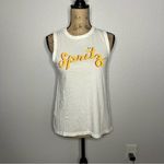 Mate the Label NWT Womens Spritz Retro White Organic Cotton Tank sz XS Bright Photo 1