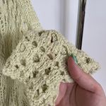 Free People Green Open Knit Long Beach Boho Resortwear Vacation Cardigan Large Photo 6