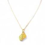 Handmade Seashell Conch Green and Gold Necklace Photo 3