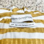 Urban Outfitters Ribbed Striped Surplice V-Neck Romper Gold Yellow White Small Photo 5