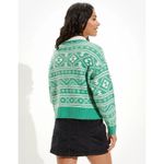 American Eagle   Green Fair Isle Snowdrift Sweater - Medium Photo 1