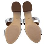 Talbots Like New Leather Tilly Block Heel Sandals Silver Size 9 1/2 Photo 7