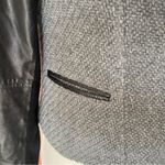 Vince  Boucle Lamb Leather Sleeve Moto Jacket Gray Black Womens XS Asymmetric Zip Photo 4