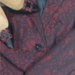 Evan Picone Elegant Women's Burgundy Brocade Blazer From Black Lable Photo 3