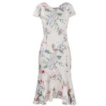 Amanda Uprichard Amanda‎ Uprichard Floral Satin Evalina Ruffled Hem Midi Dress Size Small Photo 2