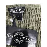 Honey Peach Green 100% Cotton Mini Dress Sz S | Cargo Pockets & Full‎ Zipper Photo 9