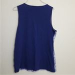 Dana Buchman Sequined Blue White Sleeveless Top Summer Cruise L Photo 2