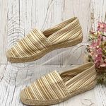 Saks 5th Avenue BLUE Saks Fifth Avenue Cream/Tan Stripe Espadrille Photo 0