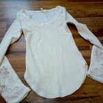 Free People  Masquerade Cuff Thermal Shirt in Cream /Ivory Photo 5