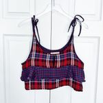 Urban Outfitters  Jo Plaid Tie-Shoulder Cropped Top Photo 1
